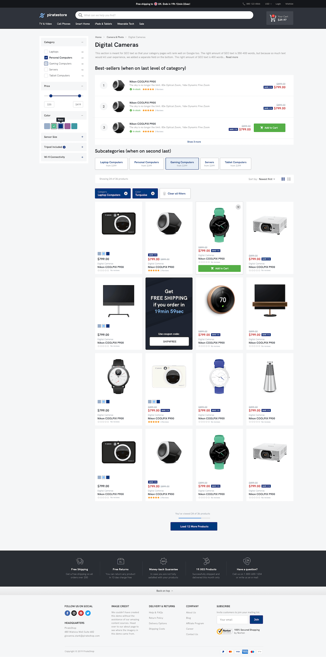 ecommerce category page catalogue